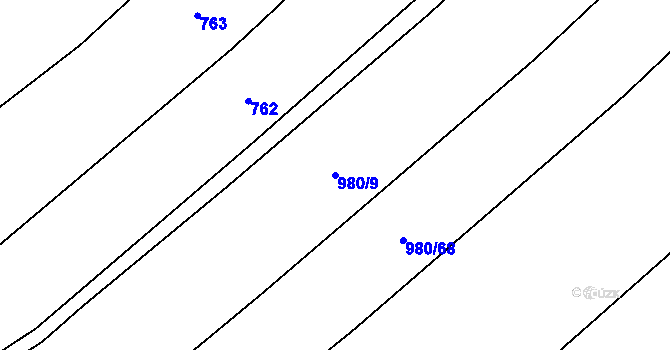 Parcela st. 980/9 v KÚ Rynholec, Katastrální mapa