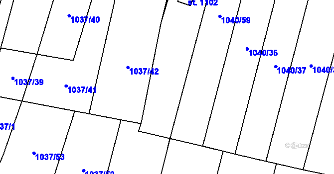 Parcela st. 1037/9 v KÚ Rynholec, Katastrální mapa