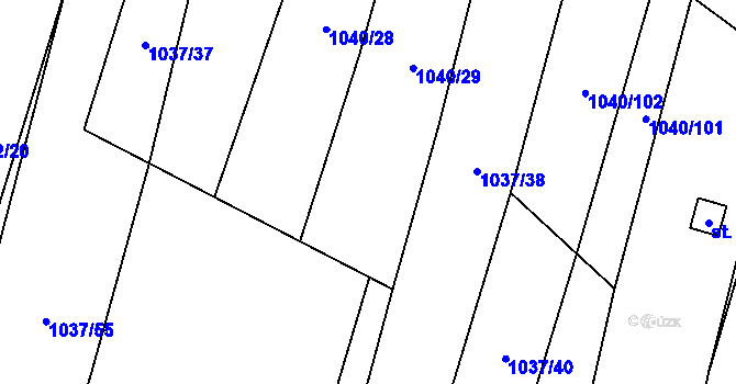 Parcela st. 1037/29 v KÚ Rynholec, Katastrální mapa