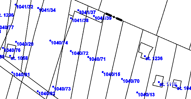 Parcela st. 1041/15 v KÚ Rynholec, Katastrální mapa