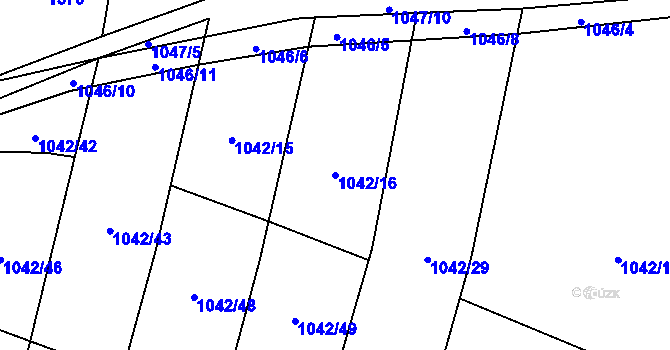Parcela st. 1042/16 v KÚ Rynholec, Katastrální mapa