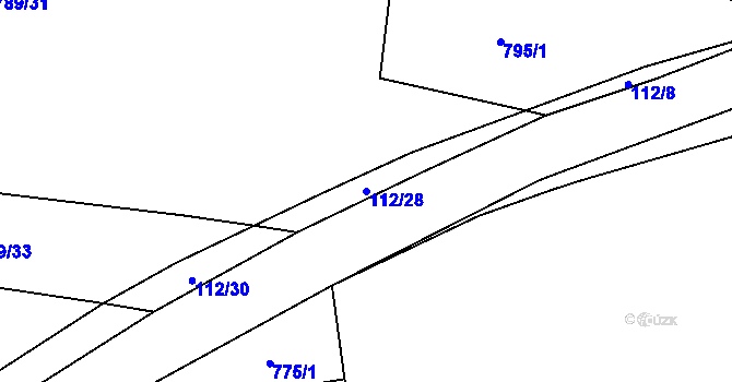Parcela st. 112/28 v KÚ Rynholec, Katastrální mapa