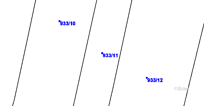 Parcela st. 933/11 v KÚ Rynholec, Katastrální mapa