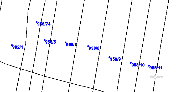 Parcela st. 958/8 v KÚ Rynholec, Katastrální mapa