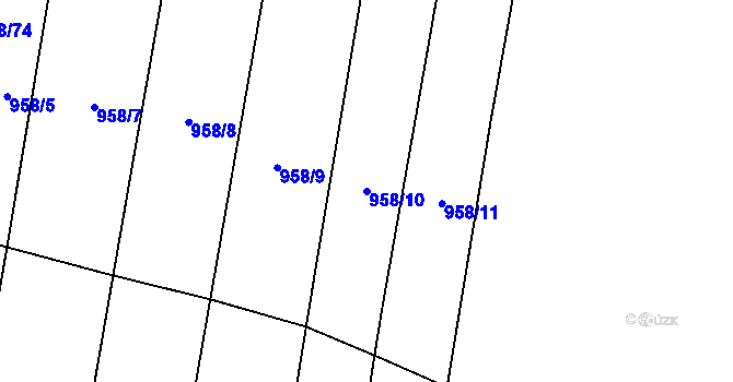 Parcela st. 958/10 v KÚ Rynholec, Katastrální mapa