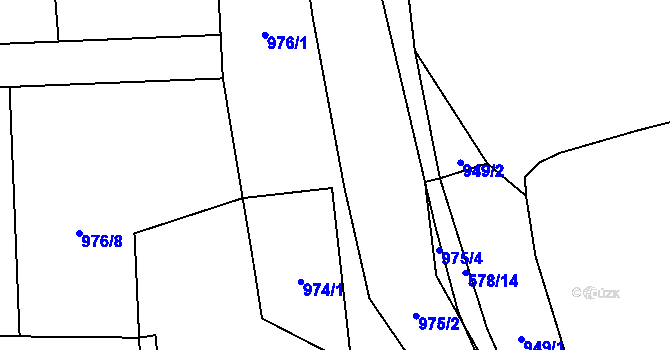Parcela st. 976/16 v KÚ Rynholec, Katastrální mapa