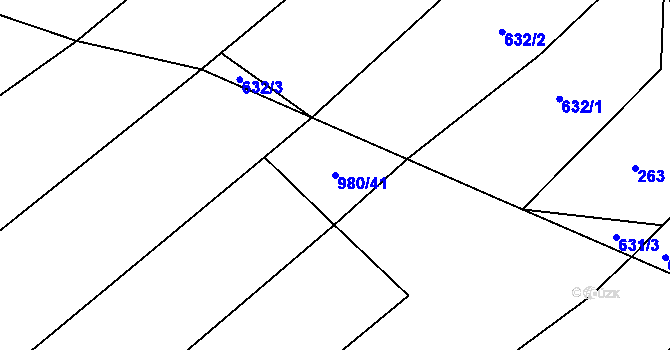 Parcela st. 980/41 v KÚ Rynholec, Katastrální mapa