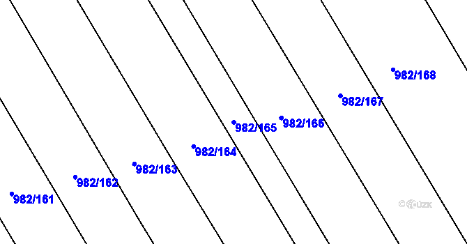 Parcela st. 982/165 v KÚ Rynholec, Katastrální mapa