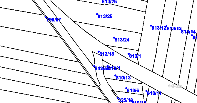 Parcela st. 812/18 v KÚ Rynholec, Katastrální mapa