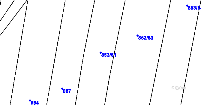 Parcela st. 853/61 v KÚ Rynholec, Katastrální mapa