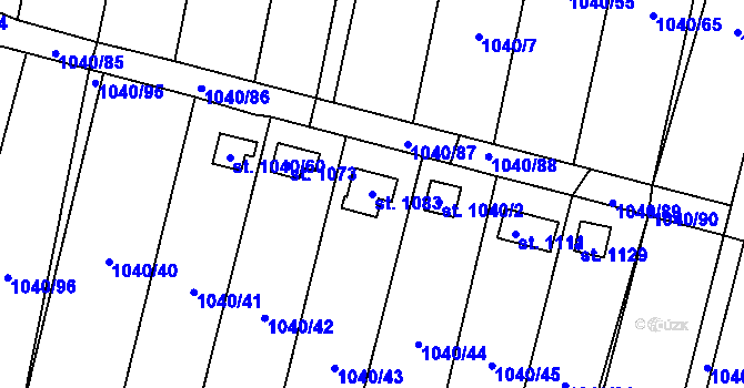 Parcela st. 1083 v KÚ Rynholec, Katastrální mapa
