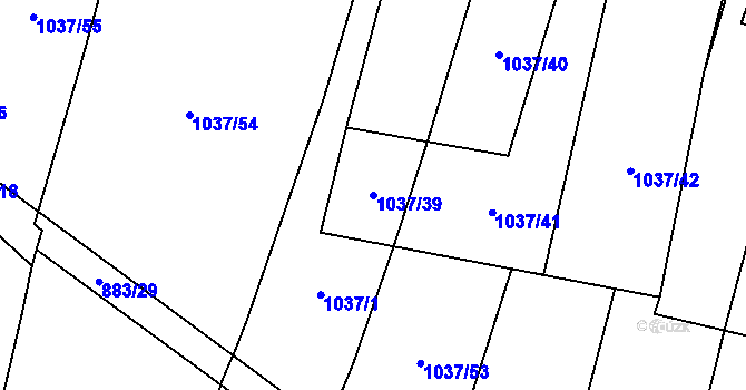 Parcela st. 1037/39 v KÚ Rynholec, Katastrální mapa