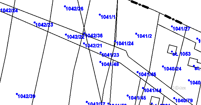 Parcela st. 1041/23 v KÚ Rynholec, Katastrální mapa