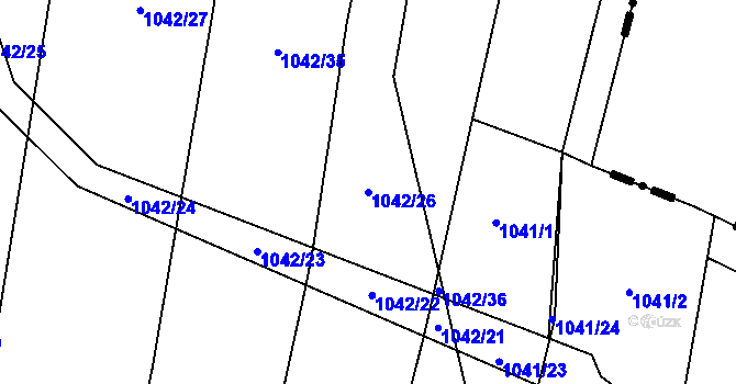 Parcela st. 1042/26 v KÚ Rynholec, Katastrální mapa