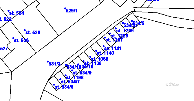 Parcela st. 534/12 v KÚ Rynholec, Katastrální mapa