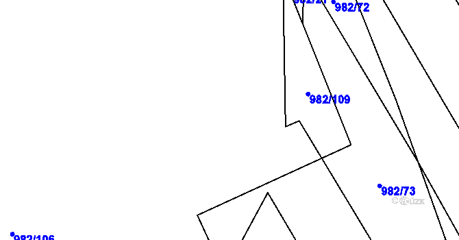 Parcela st. 982/124 v KÚ Rynholec, Katastrální mapa