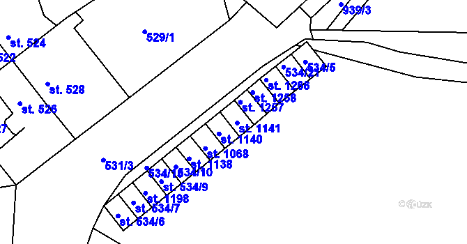 Parcela st. 534/13 v KÚ Rynholec, Katastrální mapa