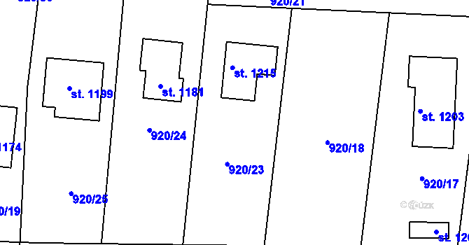 Parcela st. 920/23 v KÚ Rynholec, Katastrální mapa