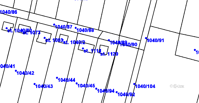 Parcela st. 1129 v KÚ Rynholec, Katastrální mapa