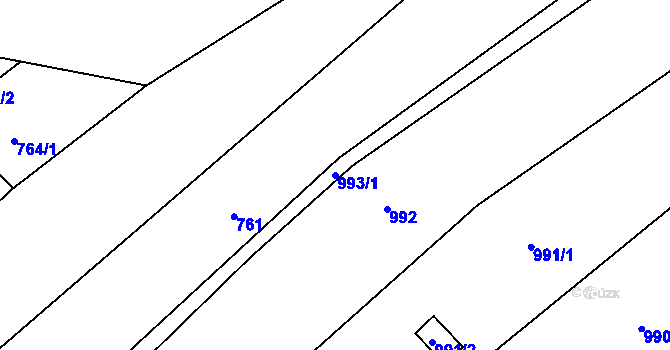 Parcela st. 993/1 v KÚ Rynholec, Katastrální mapa