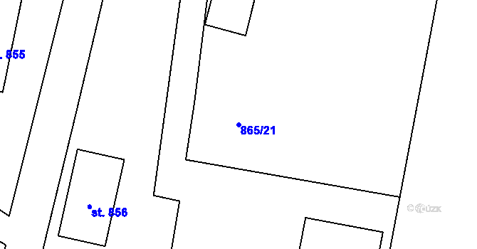 Parcela st. 865/21 v KÚ Rynholec, Katastrální mapa