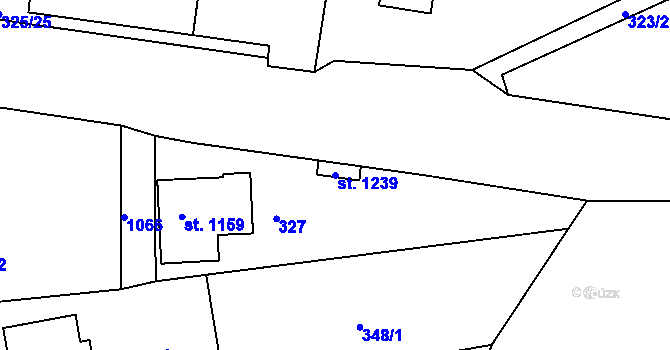 Parcela st. 1239 v KÚ Rynholec, Katastrální mapa