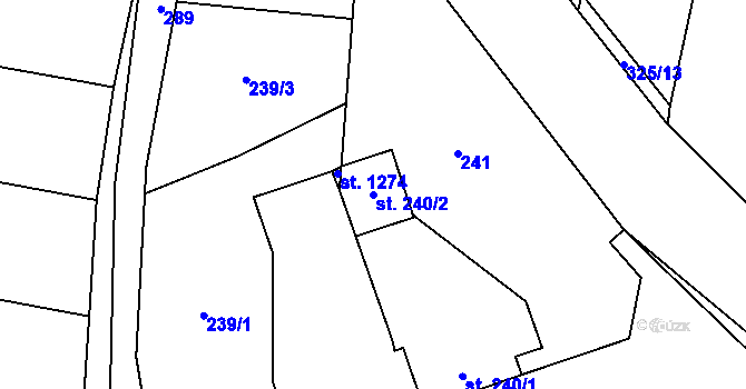Parcela st. 240/2 v KÚ Rynholec, Katastrální mapa