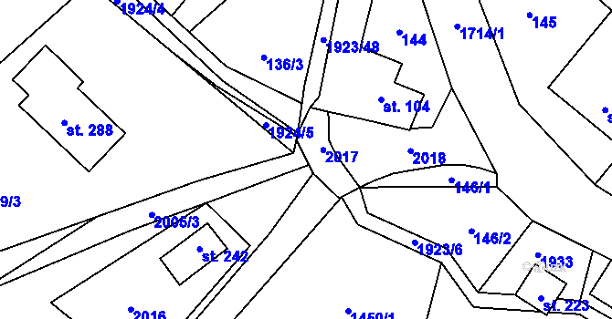 Parcela st. 1923/49 v KÚ Jítrava, Katastrální mapa