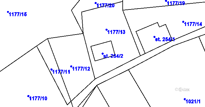 Parcela st. 254/2 v KÚ Polesí u Rynoltic, Katastrální mapa