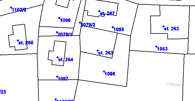 Parcela st. 263 v KÚ Polesí u Rynoltic, Katastrální mapa