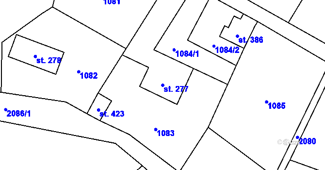 Parcela st. 277 v KÚ Polesí u Rynoltic, Katastrální mapa