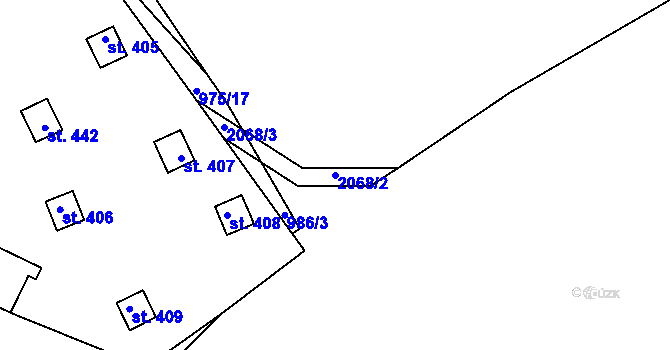 Parcela st. 2068/2 v KÚ Polesí u Rynoltic, Katastrální mapa