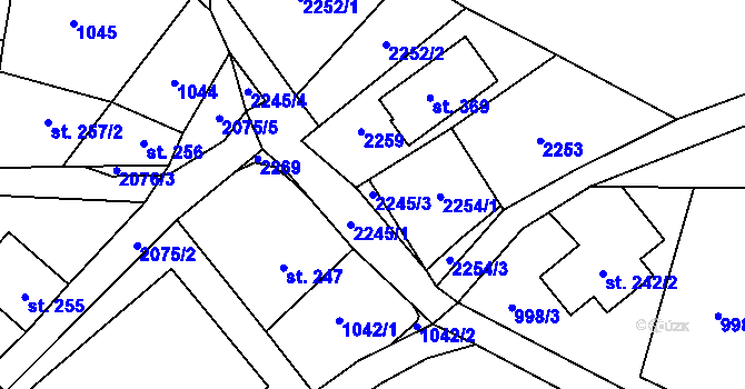 Parcela st. 2245/3 v KÚ Polesí u Rynoltic, Katastrální mapa