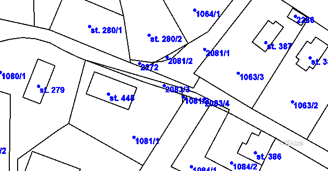 Parcela st. 2083/3 v KÚ Polesí u Rynoltic, Katastrální mapa