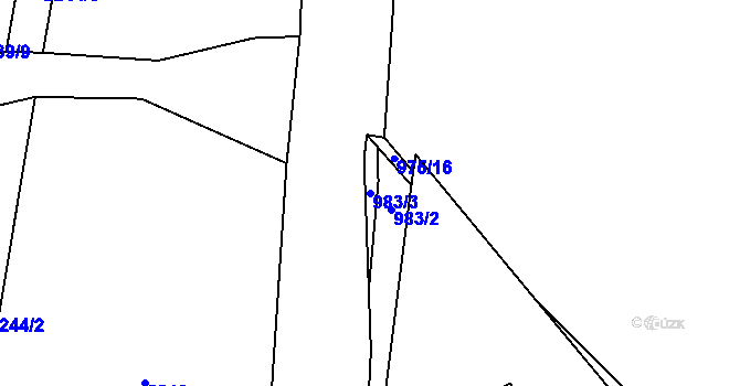 Parcela st. 983/3 v KÚ Polesí u Rynoltic, Katastrální mapa