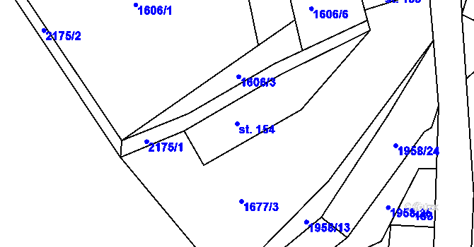 Parcela st. 154 v KÚ Rynoltice, Katastrální mapa