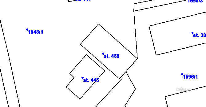 Parcela st. 469 v KÚ Rynoltice, Katastrální mapa