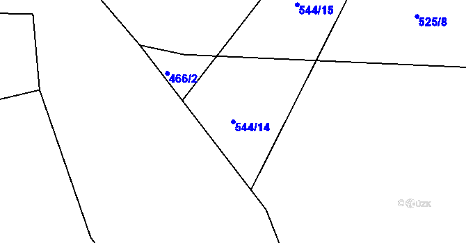 Parcela st. 544/14 v KÚ Rynoltice, Katastrální mapa