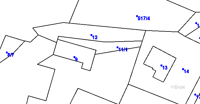 Parcela st. 11/2 v KÚ Hážovice, Katastrální mapa