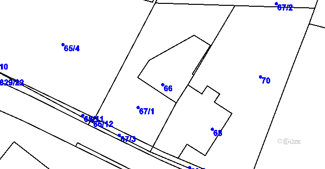 Parcela st. 66 v KÚ Hážovice, Katastrální mapa