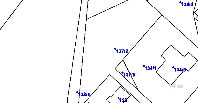 Parcela st. 137/2 v KÚ Hážovice, Katastrální mapa
