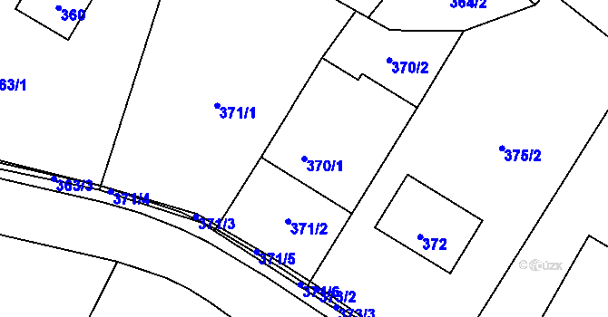 Parcela st. 370/1 v KÚ Hážovice, Katastrální mapa