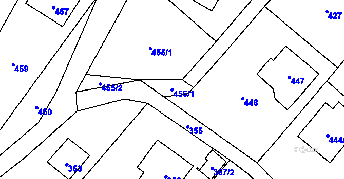 Parcela st. 456/1 v KÚ Hážovice, Katastrální mapa