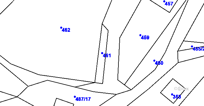 Parcela st. 461 v KÚ Hážovice, Katastrální mapa