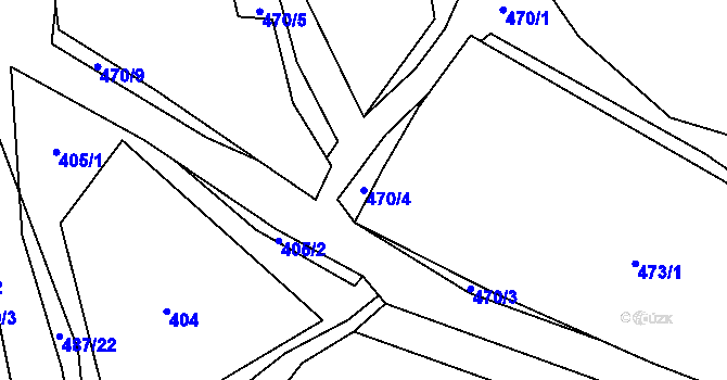 Parcela st. 470/4 v KÚ Hážovice, Katastrální mapa