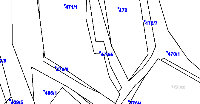 Parcela st. 470/5 v KÚ Hážovice, Katastrální mapa
