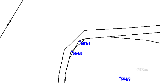 Parcela st. 561/4 v KÚ Hážovice, Katastrální mapa