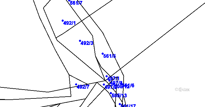 Parcela st. 561/5 v KÚ Hážovice, Katastrální mapa
