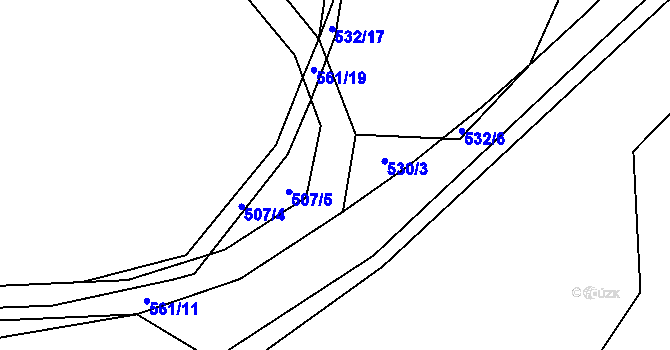 Parcela st. 561/20 v KÚ Hážovice, Katastrální mapa