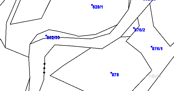 Parcela st. 832/32 v KÚ Hážovice, Katastrální mapa